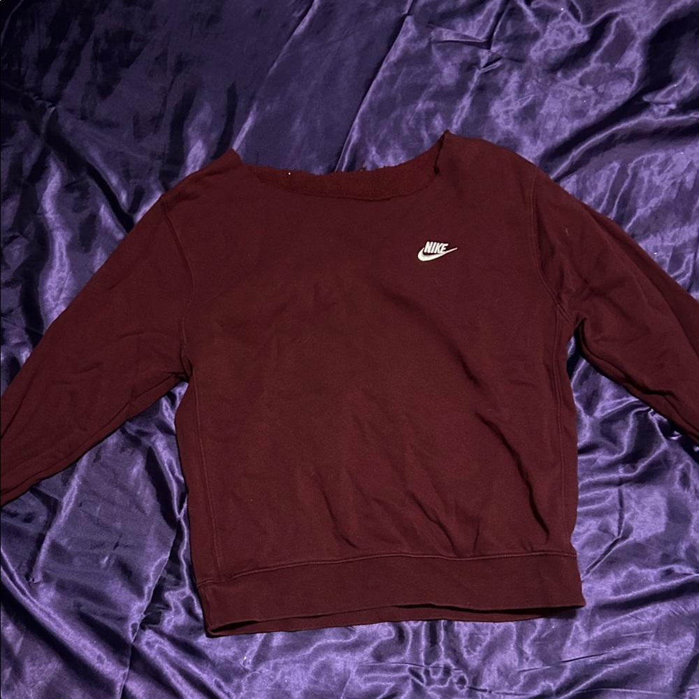 Nike Women’s Maroon Pullover Sweatshirt with White Logo